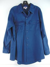 Dickies Blue Button Up Work Shirt 17-17.5 x 33 - £19.41 GBP