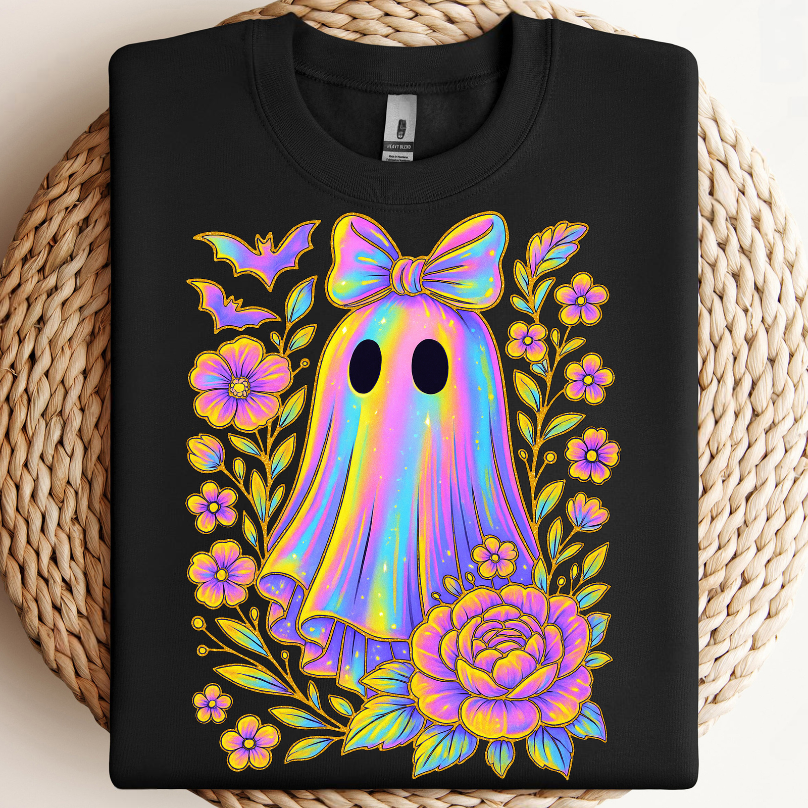 Iridescent Ghost Flowers PNG, Coquette Halloween PNG, Cute Glitter Ghost... - $2.50