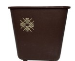 Vtg Max Klein Inc Brown Footed Waste Paper/Garbage Can Geometric Design MCM - £15.25 GBP