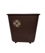 Vtg Max Klein Inc Brown Footed Waste Paper/Garbage Can Geometric Design MCM - £14.57 GBP