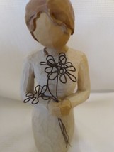 Willow Tree Figurine &quot;Grateful&quot; Woman W Wire Flowers 9&quot; tall  - £12.78 GBP