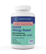WELMATE Allergy Relief | Diphenhydramine 50 mg | 1000 Count Capsules | A... - $44.95