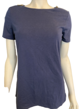 Michael Kors Women&#39;sTee Shirt with Zippers Blue Medium - £12.69 GBP