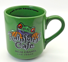 Rainforest Cafe Cha! Cha! Coffee Mug Green MGM Grand Frog Design With Ha... - $31.36