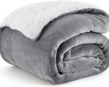 The Bedsure Sherpa Fleece Throw Blanket Twin Size For Couch Is A Grey, - $41.96