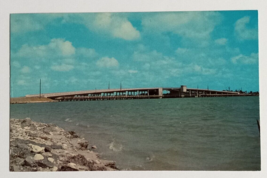 Tom Adams Bridge Lemon Bay Fishing Pier Englewood Florida FL Postcard c1970s - £6.33 GBP