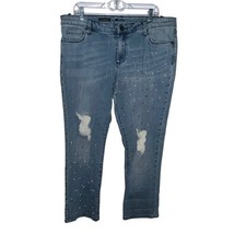 Kut From The Kloth Ankle Straight Leg Distressed Studded Jeans Women Siz... - $15.68