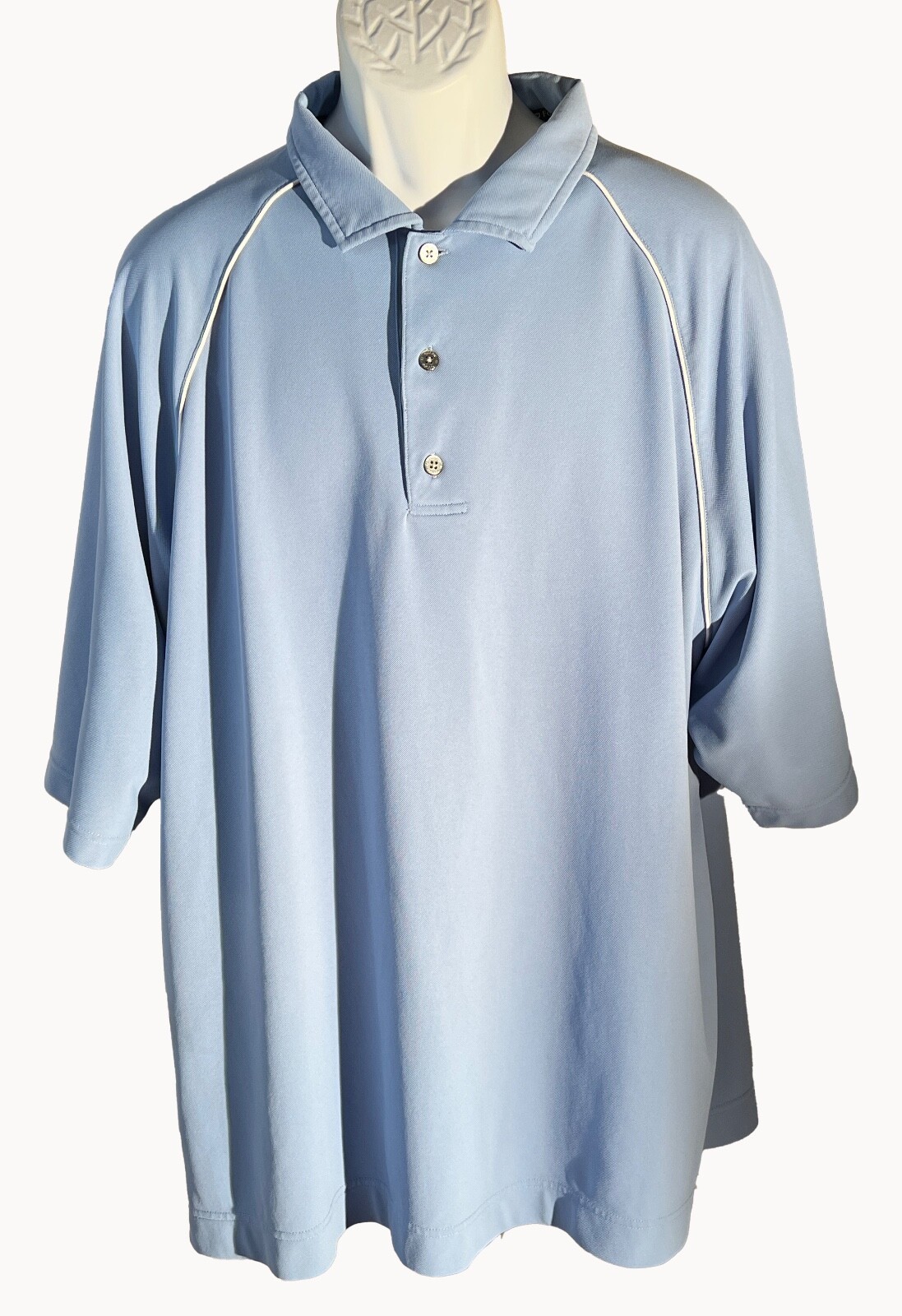 FJ FOOJOY Men&#39;s Short Sleeve Button Down Golf Polo Shirt Blue XXL - $13.85