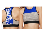 Victoria&#39;s Secret PINK Reverse Racerback Bra Blue Blaze Women&#39;s Sz L A-C... - $17.74