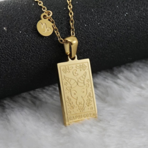 Capricorn Zodiac Necklace - 18k Gold Plated Stainless Steel Minimalist Jewelry - £22.75 GBP