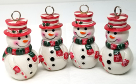 Snowman Placecard Holders Dining Seat Assignment Set of 4 Resin Vintage - £11.32 GBP