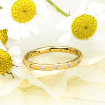 Womens 0.15 ct Wedding Band Anniversary RING Yellow Gold Plated Bridal Size 6-9 - £26.38 GBP