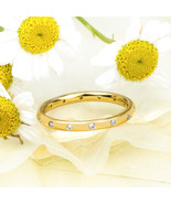 Womens 0.15 ct Wedding Band Anniversary RING Yellow Gold Plated Bridal S... - £25.81 GBP