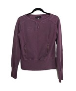 PATRIZIA PEPE Womens Sweatshirt Faded Purple Soft Raw Edge Fabric Pullov... - $15.35