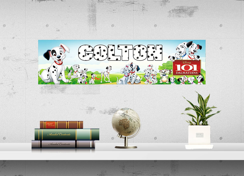 Primary image for 101 Dalmatians - Personalized Name Poster, Customized Wall Art Banner
