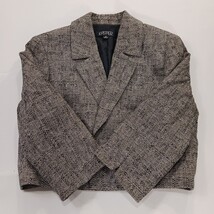 Kasper Blazer Women's Size 8 Gray Open Front Cropped Career Jacket Linen Blend image 12