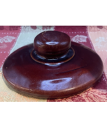 Vtg. Brown Ceramic Glazed Pottery  Lid 6 1/2" - $7.43