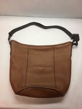 Cole Haan Brown Leather Bucket Hobo Handbag Woodbury B40619 Two Tone - $168.29