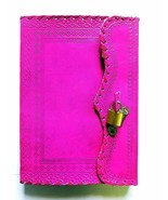 jaald 10&quot; Leather Journal with Lock Writing Pad Blank Notebook Handmade ... - $58.27 CAD