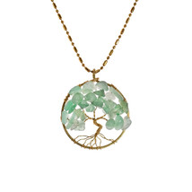 Charisma 30mm Tree of Life Indian Jade and Brass Pendant Necklace - £7.69 GBP