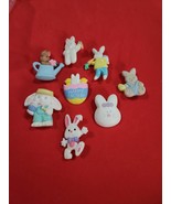 Mixed Lot of 7 Vintage Hallmark  Bunny Easter Rabbit Brooch Lapel Pin Si... - $26.99