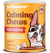 Hemp Calming Chews for Dogs - Anxiety Relief - Melatonin &amp; Valerian Root... - £13.19 GBP