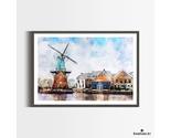 Premium art print windmill de adriaan in watercolors by dreamframer art thumb155 crop
