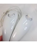 Nintendo Wii Nunchuck set 2 white RVL-004 genuine OEM remote controller lot - $468.00 MXN