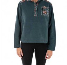 Jetty juniper fleece pullover in Tidal - $66.00