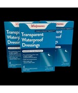 Qty 12 3 Boxes Walgreens Transparent Waterproof Dressing 4 Ct ea.  4&quot;×4.... - £14.66 GBP