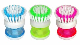 Plastic Wash Basin Brush Cleaner with Liquid Soap Dispenser (Multicolour) -3 Pcs - £27.81 GBP