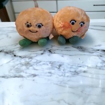 Vintage 1982 DEL MONTE Lushie Peach Country Yumkin Set of 2 10&quot; Plush GUC - £14.80 GBP