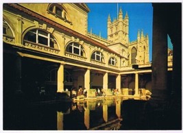 Postcard Great Roman Bath &amp; Bath Abbey Bath England UK - £2.35 GBP