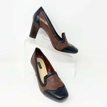 Alex Marie Womens Brown Black Leather Stack Wood Heel Pumps, Size 7.5 - £15.47 GBP