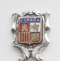 Collector Souvenir Spoon Spain Espana Coat of Arms Cloisonne Emblem - £11.93 GBP