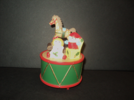 Silvestri Christmas Music Box Drum &amp; Toys We Wish You a Merry Christmas Figurine - £21.37 GBP