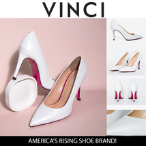 The Ege White Leather Pump Fuchsia Sole Women Shoe image 5