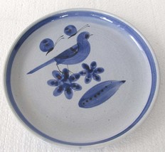 VINTAGE Tonala Handpainted Blue Bird and Flower Wall Plate Mexican Folk Art Pott - £71.57 GBP