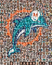 Miami Dolphins Photo Mosaic Print Art Using 100 Current and Former Players.  - £35.17 GBP