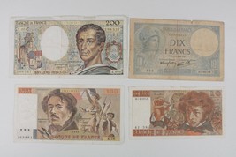 France 4-Notes Francs Set Includes Montesquieu, Delacroix &amp; Berlioz - £43.46 GBP