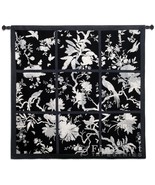 53x52 FLORAL DIVISION Asian Black White Bird Tapestry Wall Hanging  - £139.55 GBP