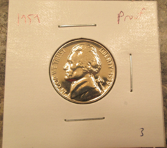 1959 Proof Jefferson Nickel Actual Coin #3 - $72.22 MXN
