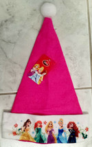 Disney Princess Pink White Belle Ariel Cinderella Rapunzel Merida Christmas Hat - £4.76 GBP