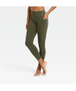 Women&#39;s Flex High-Rise 7/8 Leggings - All in Motion Olive Green Small NWT - £15.54 GBP