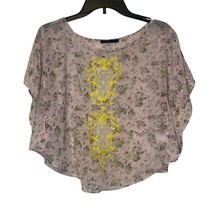 Anthropologie THML Women Top Embroidered Sheer Flowy Floral Batwing Sleeve XS - £16.06 GBP