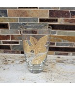 Vintage Gold Leaf Glass Tumbler, Flat Bottom 5-1/4&quot; 14 oz, Mid Century M... - $12.00