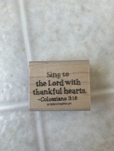 Stampin Up Rubber Stamps 1998 Say It With Scriptures Colossians 3:16 Sing To The - £7.57 GBP