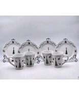 Starbucks Christmas Mug &amp; Dessert Plate 8 Piece Set Rare 2000 Tree &amp; Orn... - $1,332.57 MXN