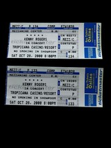 Vtg (2) Kenny Rogers Concert Ticket Stubs TROPICANA CASINO/RESORT VEGAS ... - $95.00