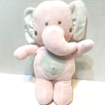 Stephen Baby Plush Pink Gray Elephant Stuffed Animal Lovey Security 12&quot; - £11.25 GBP